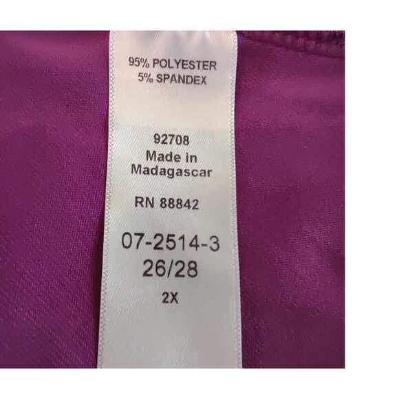 ROAMAN'S Women's Tunic Blouse 2X Purple Polyester Spandex Casual Semi Formal - Picture 5 of 5